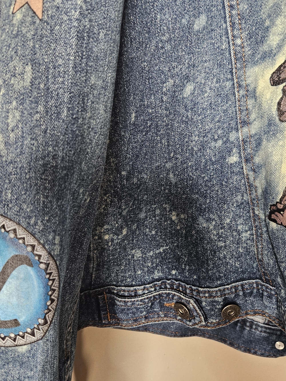 Upcyle Acid Wash Denim Jacket Yellowstone Dutton Ranch One Of A Kind Size XXL - Picture 4 of 5